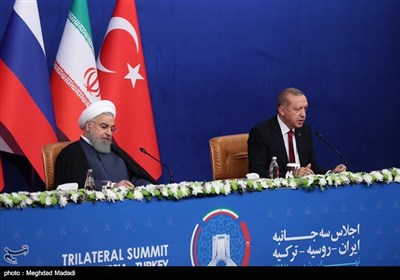 Presidents of Iran, Russia, Turkey Attend Press Conference after Tehran Summit