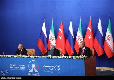 Presidents of Iran, Russia, Turkey Attend Press Conference after Tehran Summit