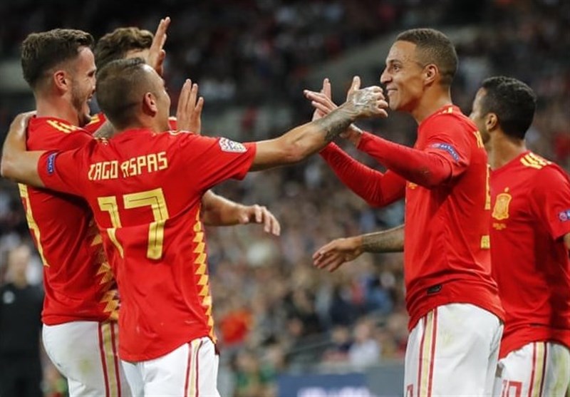 لیگ ملت‌های اروپا| برتری اسپانیا در خانه انگلیس در شب اهدای کفش طلا به کین + عکس