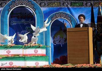 سخنرانی حجت‌الاسلام ابوترابی‌فرد در مراسم تشییع پیکر مطهر 135 شهید گمنام دفاع مقدس