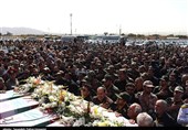 ‌استقبال از پیکرهای مطهر 9 شهید گمنام در فرودگاه شهید مدنی تبریز