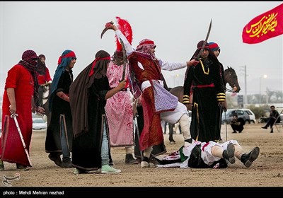 مراسم تعزیه خوانی وهب و شاهزاده عبدالله در روز ششم محرم - جم