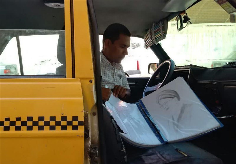گفت‌وگوی تسنیم با راننده تاکسی هنرمند در همدان؛ تصویری از امام‌خامنه‌ای و سردار همدانی را برای نهاد رهبری فرستادم