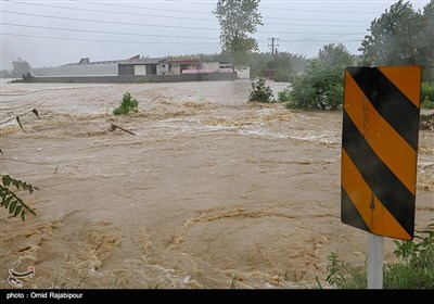 سیل در منطقه بهمبر صومعه سرا گیلان 