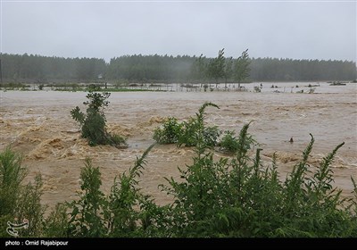 سیل در منطقه بهمبر صومعه سرا گیلان 