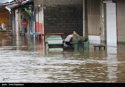 سیل در منطقه بهمبر صومعه سرا گیلان 