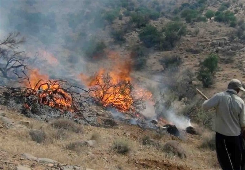 گلستان| 20 هکتار از مراتع منطقه گردشگری خالدنبی در آتش سوخت