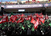 حضور رهبر معظم انقلاب در اجتماع عظیم بسیجیان در ورزشگاه آزادی