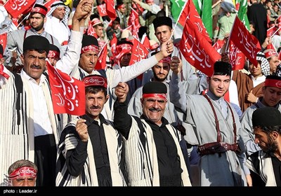 حضور رهبر معظم انقلاب در اجتماع عظیم بسیجیان در ورزشگاه آزادی