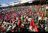 حضور رهبر معظم انقلاب در اجتماع عظیم بسیجیان در ورزشگاه آزادی