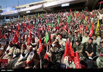 حضور رهبر معظم انقلاب در اجتماع عظیم بسیجیان در ورزشگاه آزادی