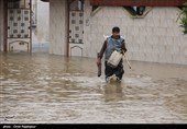 سیلاب و آب گرفتگی منازل در رودسر گیلان