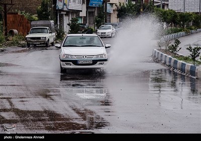 بارش باران در ساری 