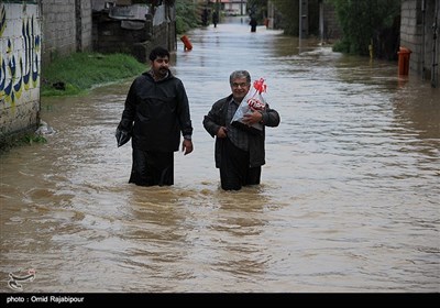 جاری شدن سیل در شرق گیلان 