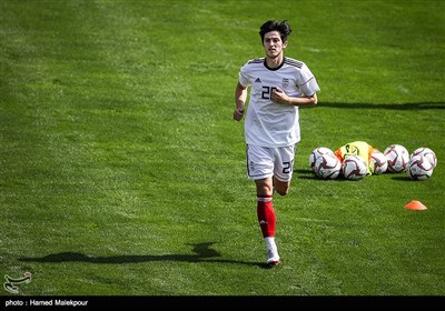 سردار آزمون در تمرین تیم ملی فوتبال ایران