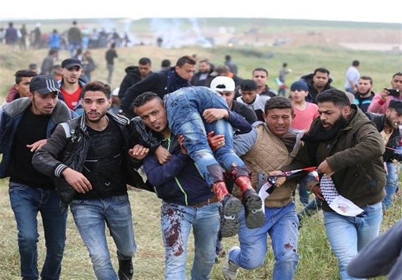 شهادت یک فلسطینی در حمله نظامیان صهیونیست به راهپیمایی بازگشت در غزه