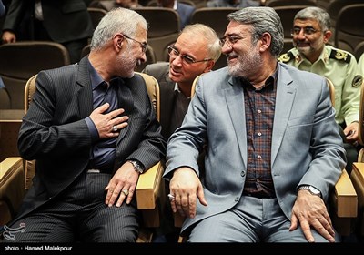 عبدالرضا رحمانی فضلی وزیر کشور، محمدهادی ایازی و سردار اسکندر مؤمنی دبیرکل ستاد مبارزه با مواد مخدر