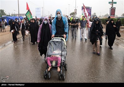 پیاده روی زائران اربعین حسینی از نجف به کربلا 