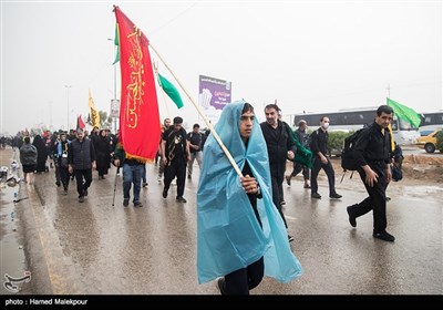 پیاده روی زائران اربعین حسینی از نجف به کربلا 