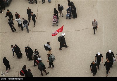 پیاده روی زائران اربعین حسینی از نجف به کربلا 