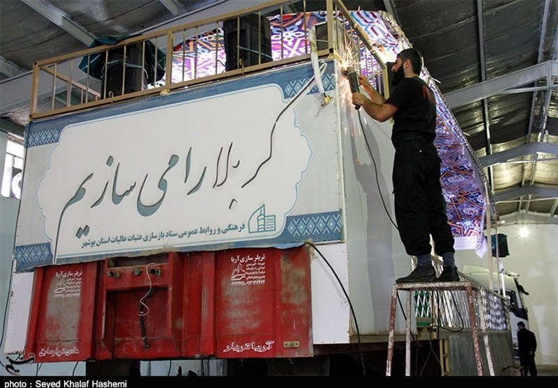 ساخت 2 ضریح خیمه‌گاه دشت کربلا در بوشهر به روایت تصویر