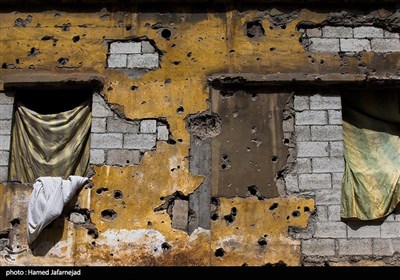 خانه ها و ساختمان های ویران شده شهر حمص سوریه بر اثر جنگ داعش با ارتش سوریه