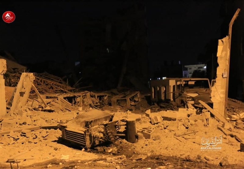 فیلم حمله موشکی اسرائیل به شبکه تلویزیونی «الاقصی»