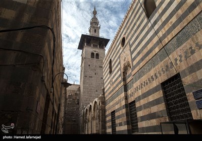 نمایی از مسجد اموی در شهر دمشق سوریه