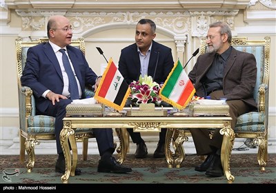 دیدار برهم صالح رئیس جمهور عراق با علی لاریجانی رئیس مجلس شورای اسلامی
