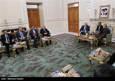 دیدار برهم صالح رئیس جمهور عراق با علی لاریجانی رئیس مجلس شورای اسلامی