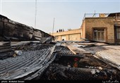 آتش سوزی انبار کالا در بازار حضرتی خیابان مولوی