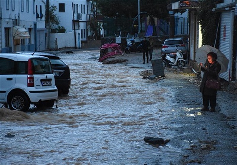 سیلاب و خسارات سنگین در بودروم ترکیه + عکس
