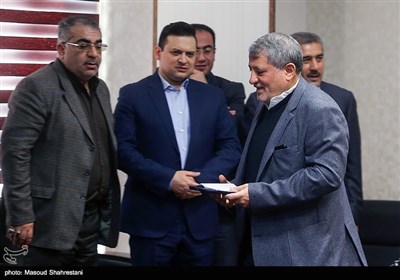  محسن هاشمی رئیس شورای اسلامی شهر تهران در مراسم افتتاح ساختمان شورای عالی استانها