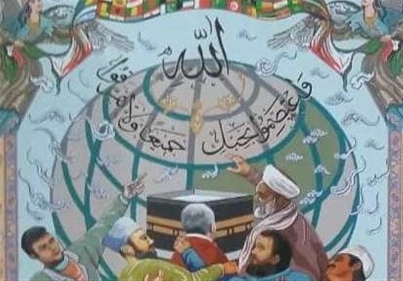 نمایش وحدت مسلمانان جهان در تابلو فرش ایرانی + عکس