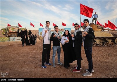 اعضای تیم ملی تکواندو در اردوی راهیان نور کاروان فرهنگی، ورزشی مدال آوران کشور