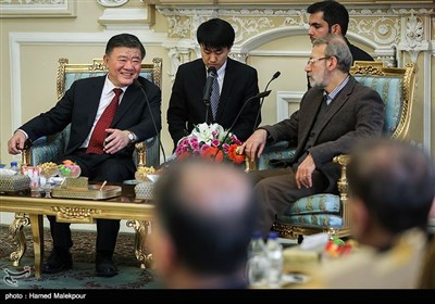 دیدار چن جو نایب رئیس کنگره ملی چین با علی لاریجانی رئیس مجلس شورای اسلامی