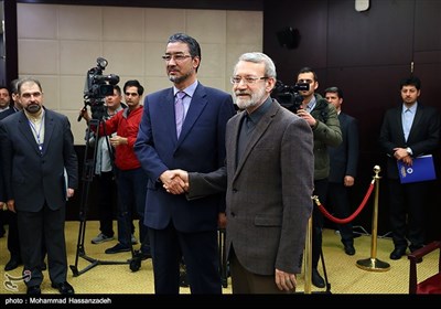 دیدار عبدالرئف ابراهیمی رئیس مجلس ملی افغانستان با علی لاریجانی رئیس مجلس شورای اسلامی
