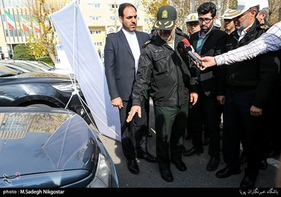 بازدید سردار حسین رحیمی فرمانده پلیس پایتخت از توقیف موتورسیکلت و خودروهای متخلف و هنجارشکن