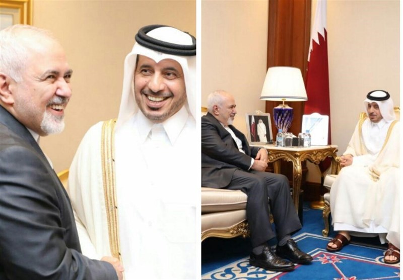 ایرانی وزیر خارجہ کی قطری وزیراعظم سے ملاقات، دوطرفہ تعلقات پر تبادلہ خیال
