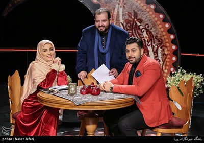 احسان خواجه امیری ، سید حسین متولیان و ژیلا صادقی در روشن ترین شب ویژه برنامه یلدایی شبکه دو سیما