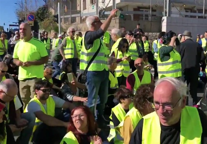 تظاهرات جلیقه زردها در سرزمین‌ اشغالی علیه رژیم صهیونیستی