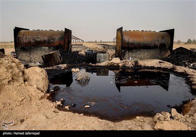 چاه های نفت شهر البوکمال که از تصرف داعش بیرون آمده