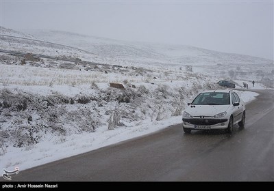 بارش برف در ارتفاعات قزوین