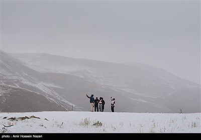 بارش برف در ارتفاعات قزوین