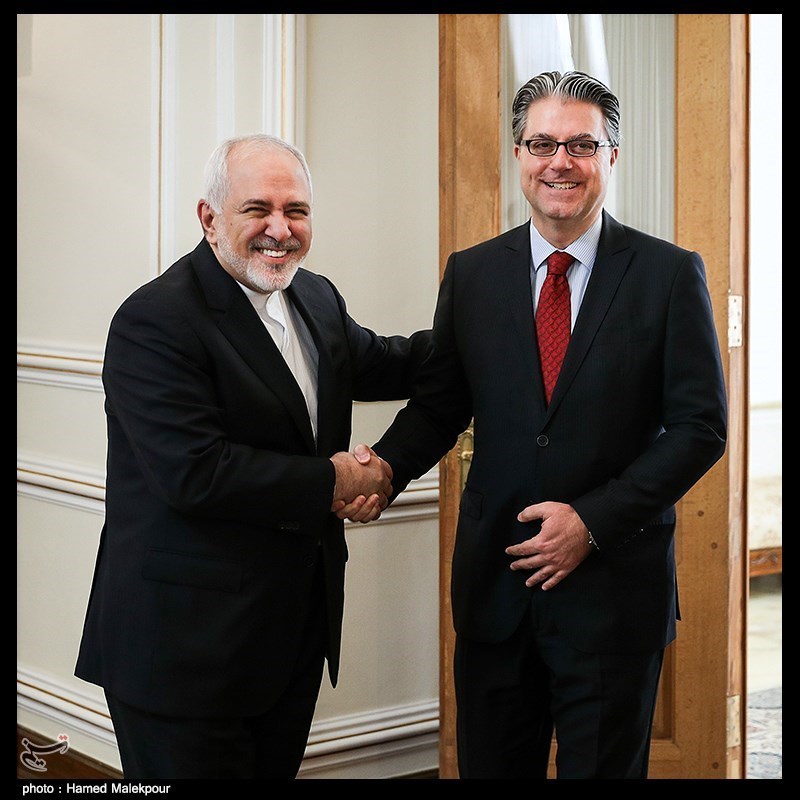 دیدار و خداحافظی رضا ‌هاکان تکین سفیر ترکیه با محمدجواد ظریف وزیر امور خارجه