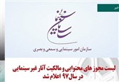 لیست مجوزهای محتوایی و مالکیت آثار غیر سینمایی در سال97 اعلام شد