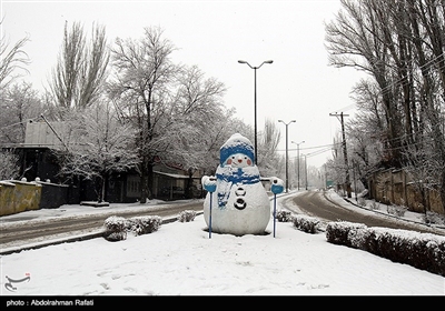 بارش برف در همدان