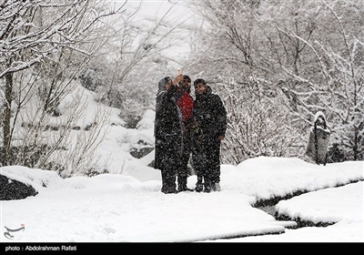 بارش برف در همدان