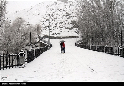 بارش برف در همدان