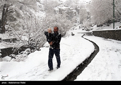 بارش برف در همدان